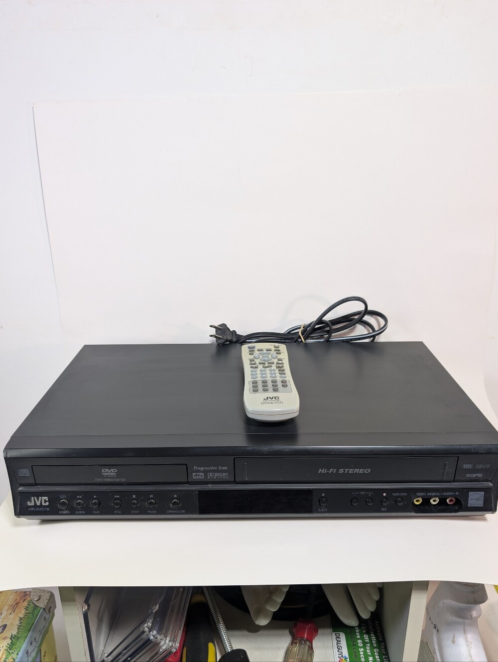 JVC HR-XVC16BU DVD VHS Combo Player Hi-Fi Stereo Tested Clean W/Remote SQPB